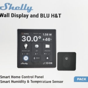 Shelly Wall Display + Sensore H&T - Pannello con Display touch Nero