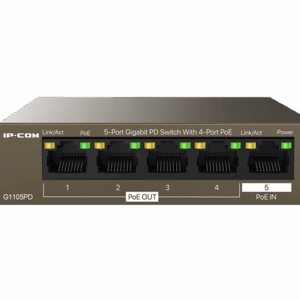 IP-COM Switch Gigabit PoE - 5 porte (4 GE PoE OUT + 1 GE PoE IN) | G1105PD