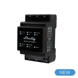 Shelly LAN Switch - Switch di rete DIN rail con 5 porte RJ45 ethernet
