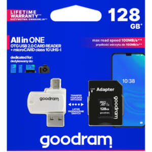 GoodRAM microSD 128GB class 10 + adpter + card reader - blister - M1A4-1280R12