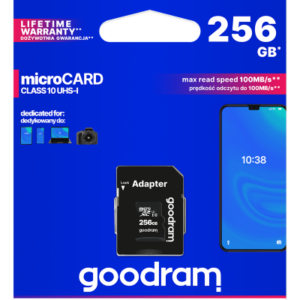 GoodRAM microSD 256GB class 10 UHS I + adapter - retail blister - M1AA-2560R12